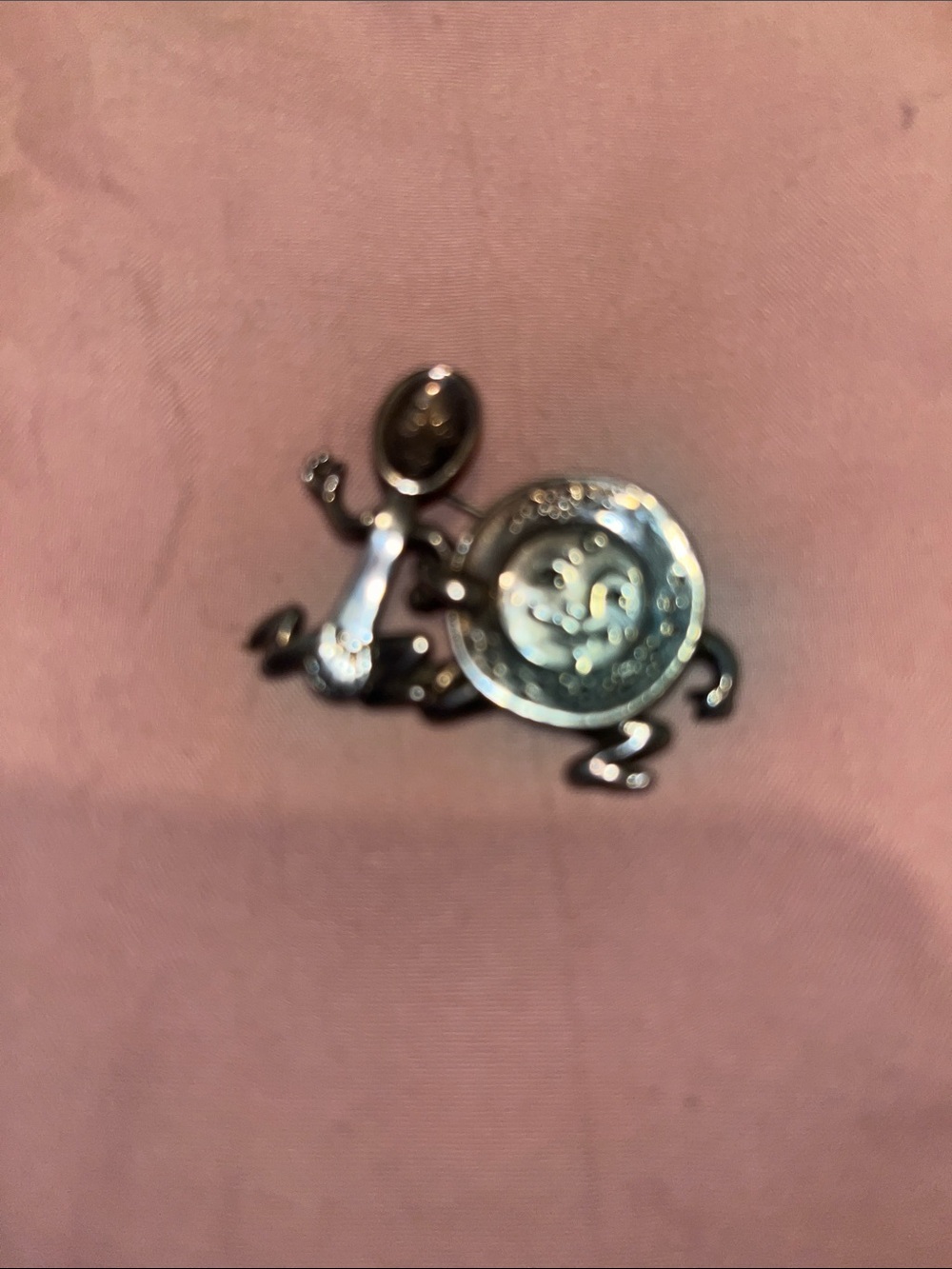 Sterling silver brooch the dish ran away with the spoon